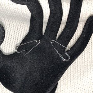 Silver Safety Pin Earrings